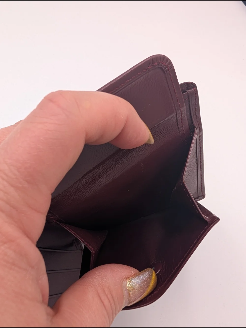 Cartier Leather Wallet with Gold Corners